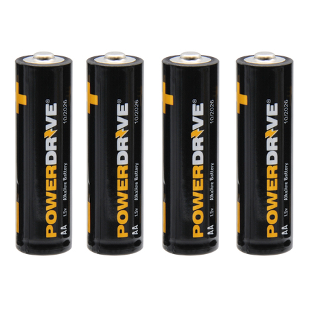 POWERDRIVE AA Alkaline Battery, 4 PK LDR64B